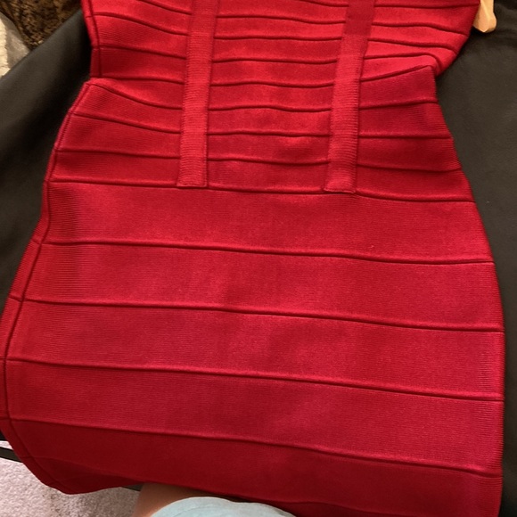 Herve Leger red bandage bodycon dress S - Picture 5 of 6